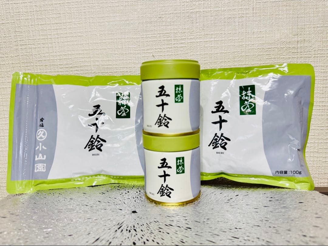 【新品・未開封】丸久小山園 抹茶 五十鈴　缶×2・袋100g×2 計4点セット 五十鈴 | 抹茶 | 宇治 丸久小山園