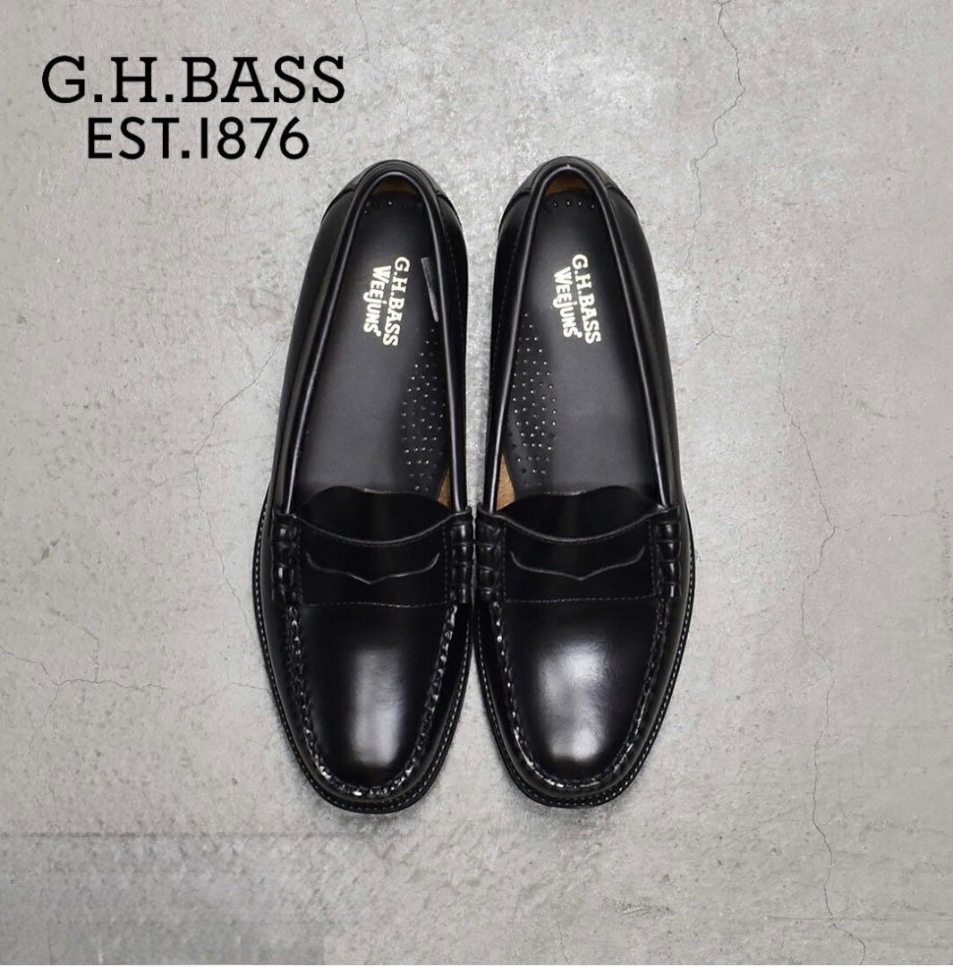 【G.H. BASS】　ブラックレザー ローファー G.H.BASS（ジーエイチバス） ローファー メンズ G.H Bass BAZ1W007