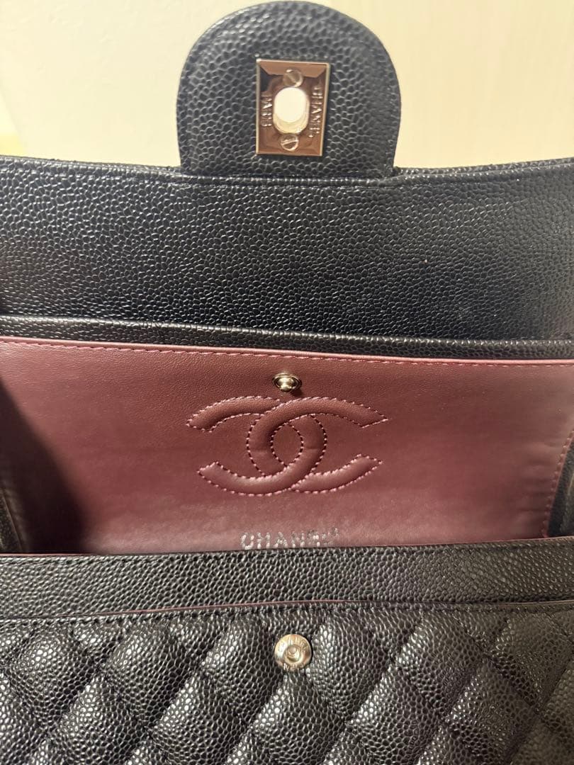 31日まで限定価格CHANEL チェーン フラップバッグキャビアスキン