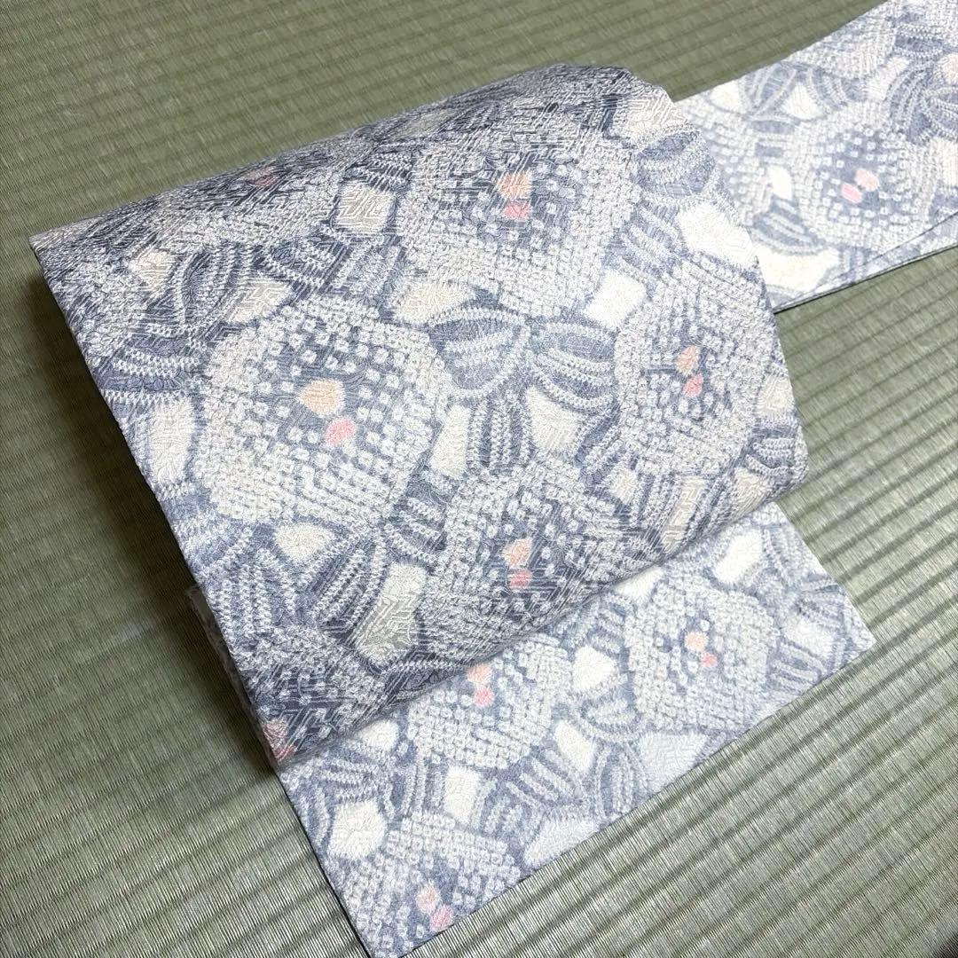 正絹　全通名古屋帯《絞り　花》