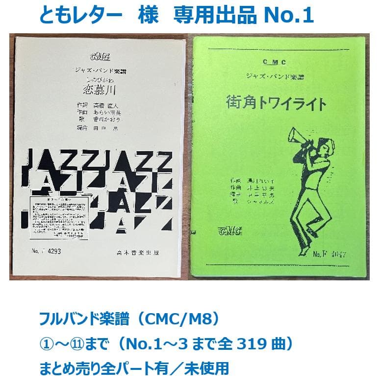 フルバンド楽譜（CMC/M8）No.1　①～⑪まで まとめ売り全パート有／未使用 バンドスコア】I'M GETTIN' BLUE / ZIGGY 提供:KMP | 楽譜＠ELISE