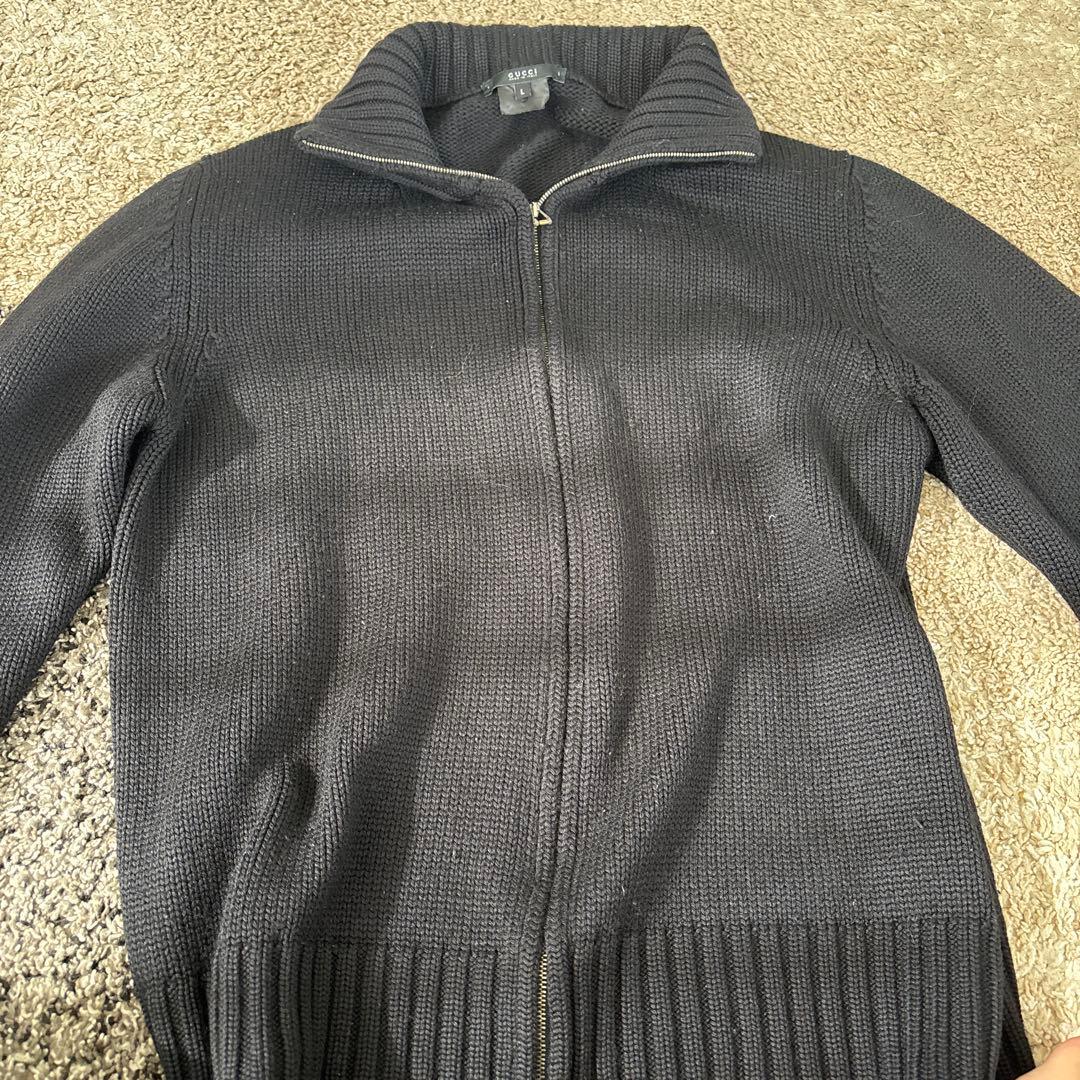 GUCCI ブラック ニットセーター L Wool sweater with GG intarsia in black | GUCCI® US