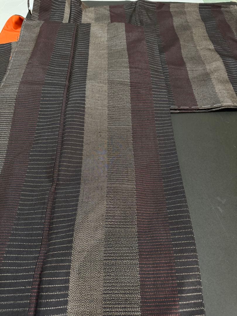 銘品新品】日本三大紬「信州上田紬」漢方草木染「総絣織」トール寸