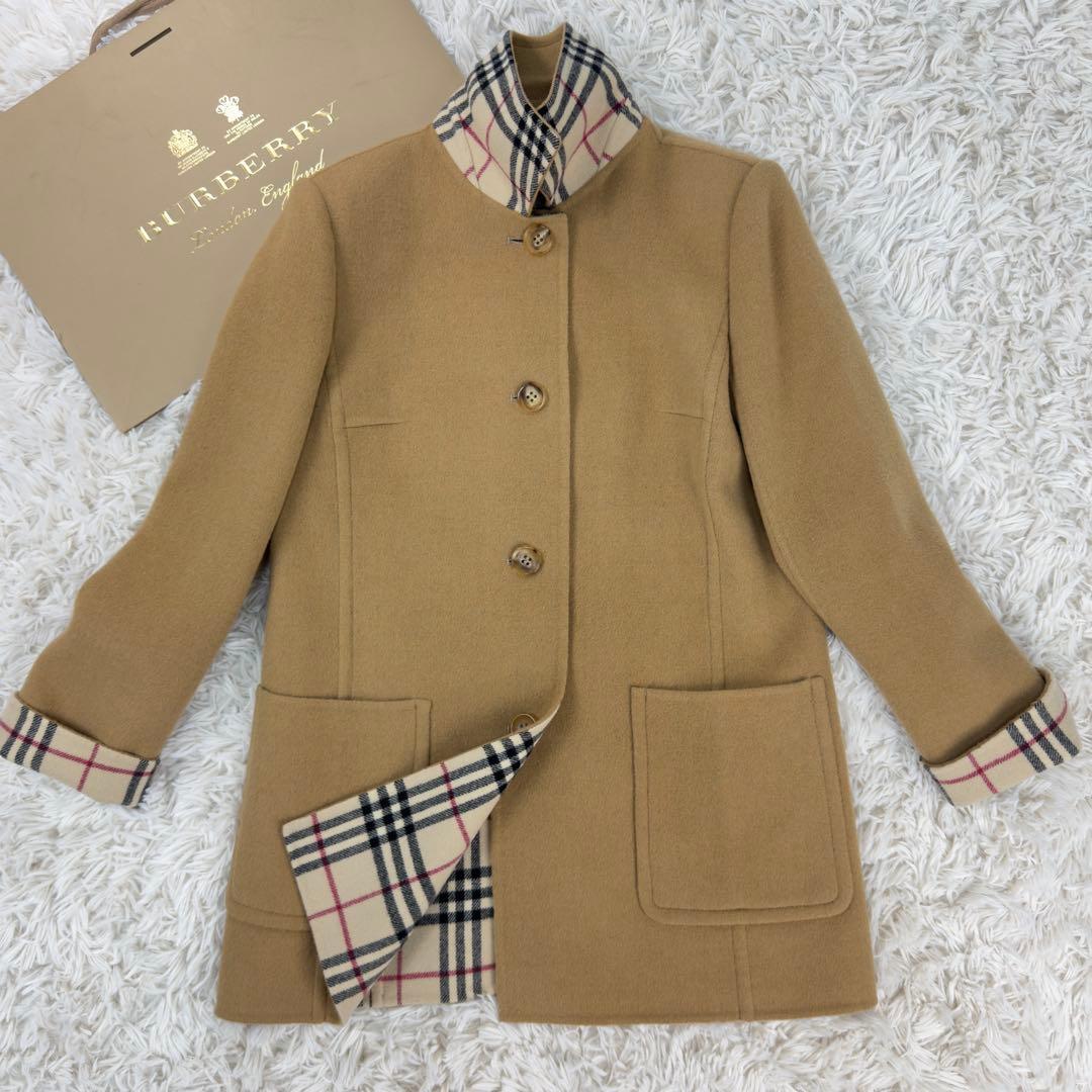 美品】バーバリーロンドン ダブルフェイス ウールカシミヤコート ノバ