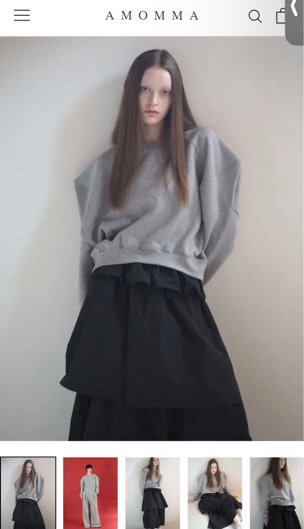 AMOMMA パフスリーブスウェット グレー 金子綾 着用 - メルカリ