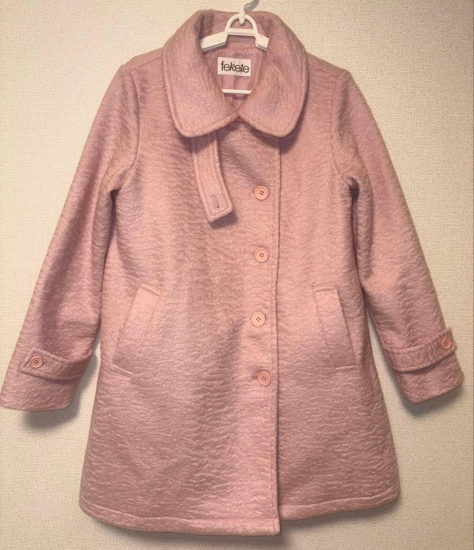 FEKETE 2WAYラウンドカラーPコート Sサイズ