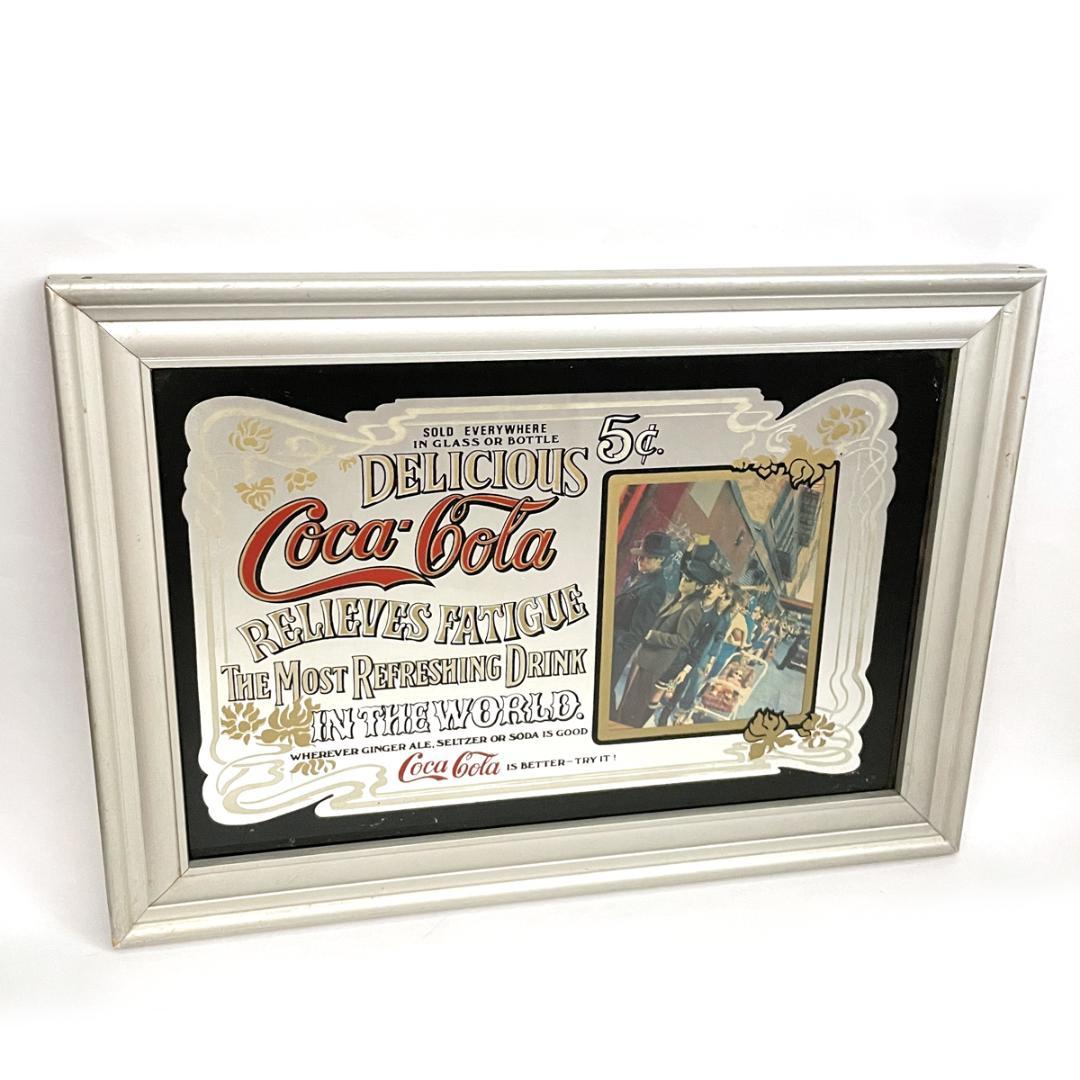 当時物！コカ コーラ ヴィンテージのパブミラー ビンテージ パブミラー コカ・コーラ（Coca-Cola）ボトルを持つ女性（7