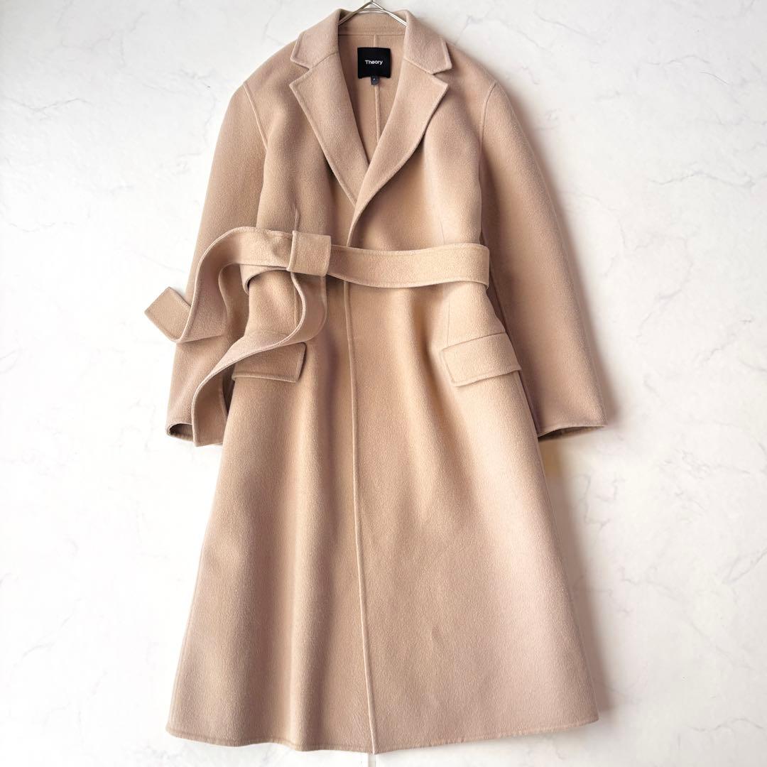 22AW✨セオリー カシミヤ混 ベルテッド ダブルフェイス コート P