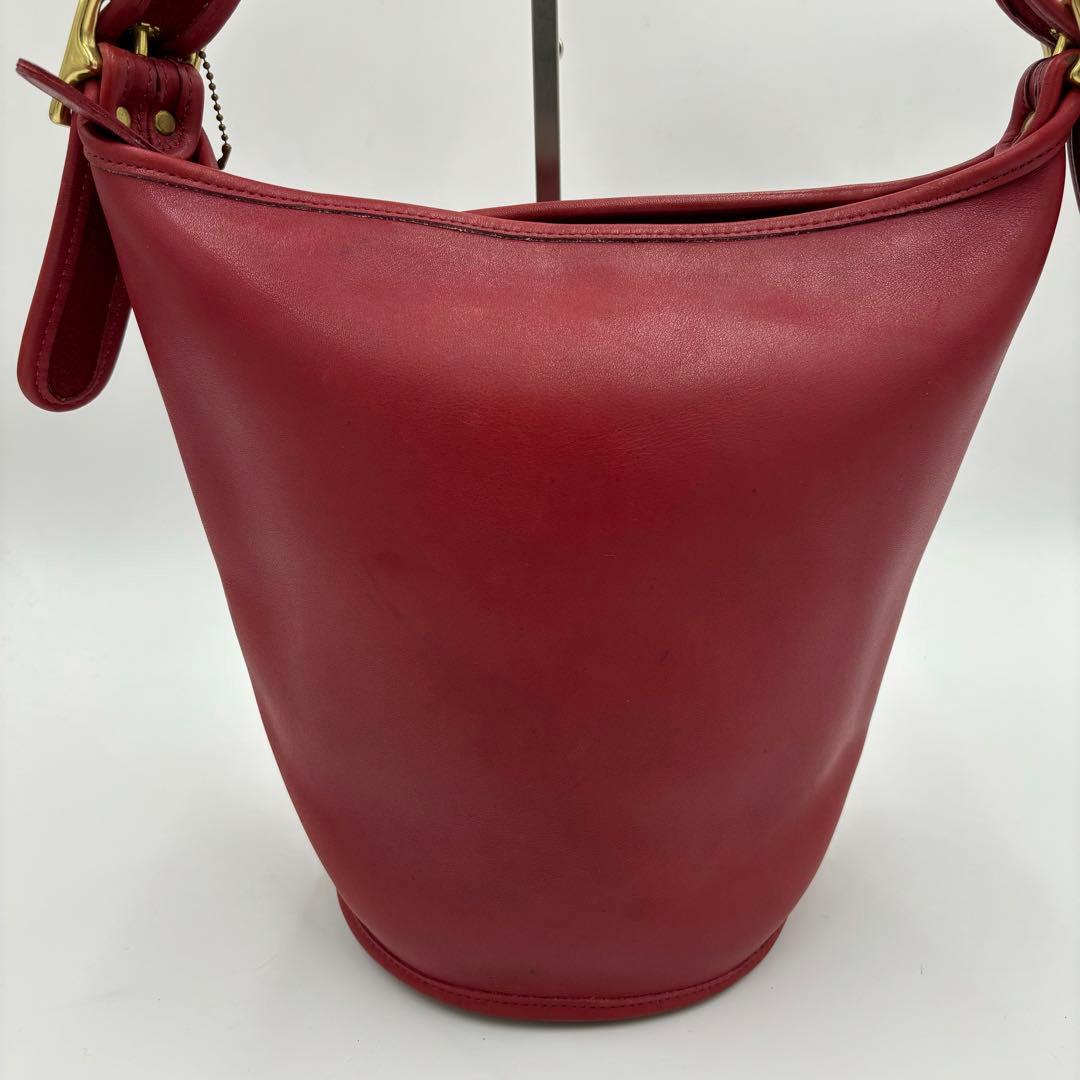 専用COACHオールドコーチ バケツ型ショルダーバッグ レッド 9085