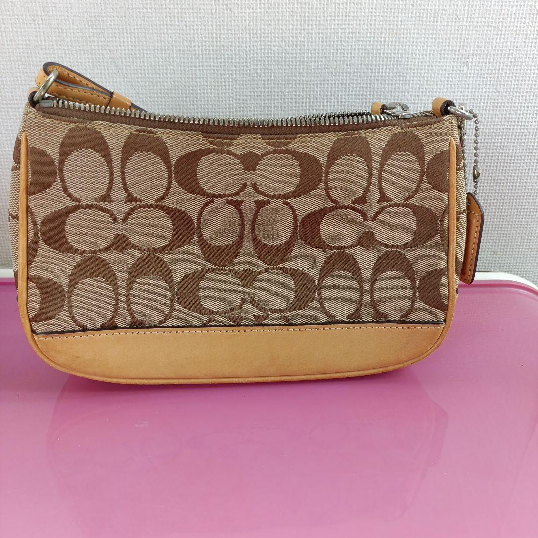 COACH ブラウン ハンドバッグ 保存袋付き - メルカリ