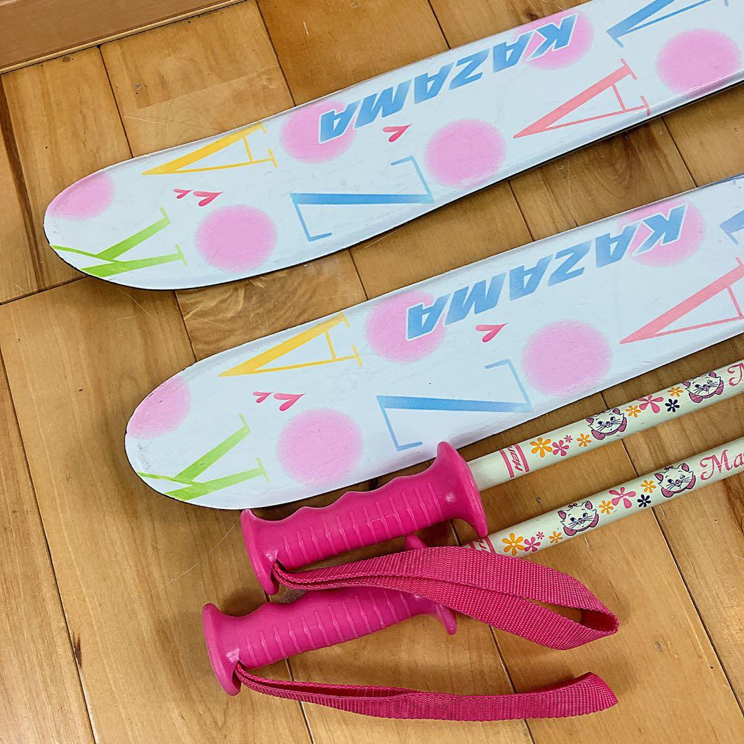 KAZAMA スキー板 110㎝ ストック ブーツ 4点セット