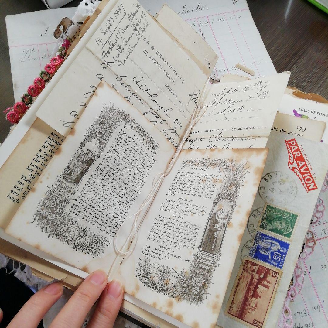 vintage pinkジャンクジャーナル 雑記帳 ヴィンテージ お花と子ども