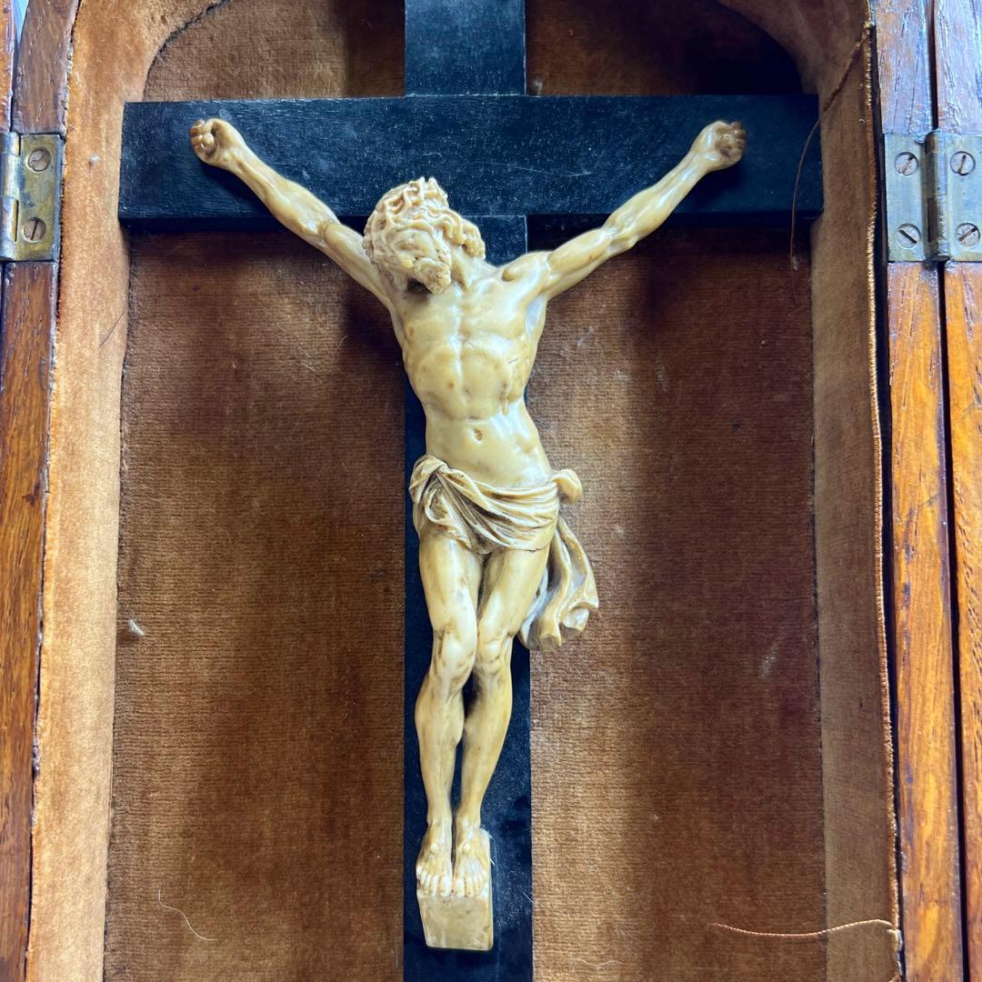 古代　キリスト　逗子入　全体高さ31㎝/647g 東Y7-0717①トトオ 古代キリスト逗子入全体高さ31㎝/647g 東Y7-0717①トトオ