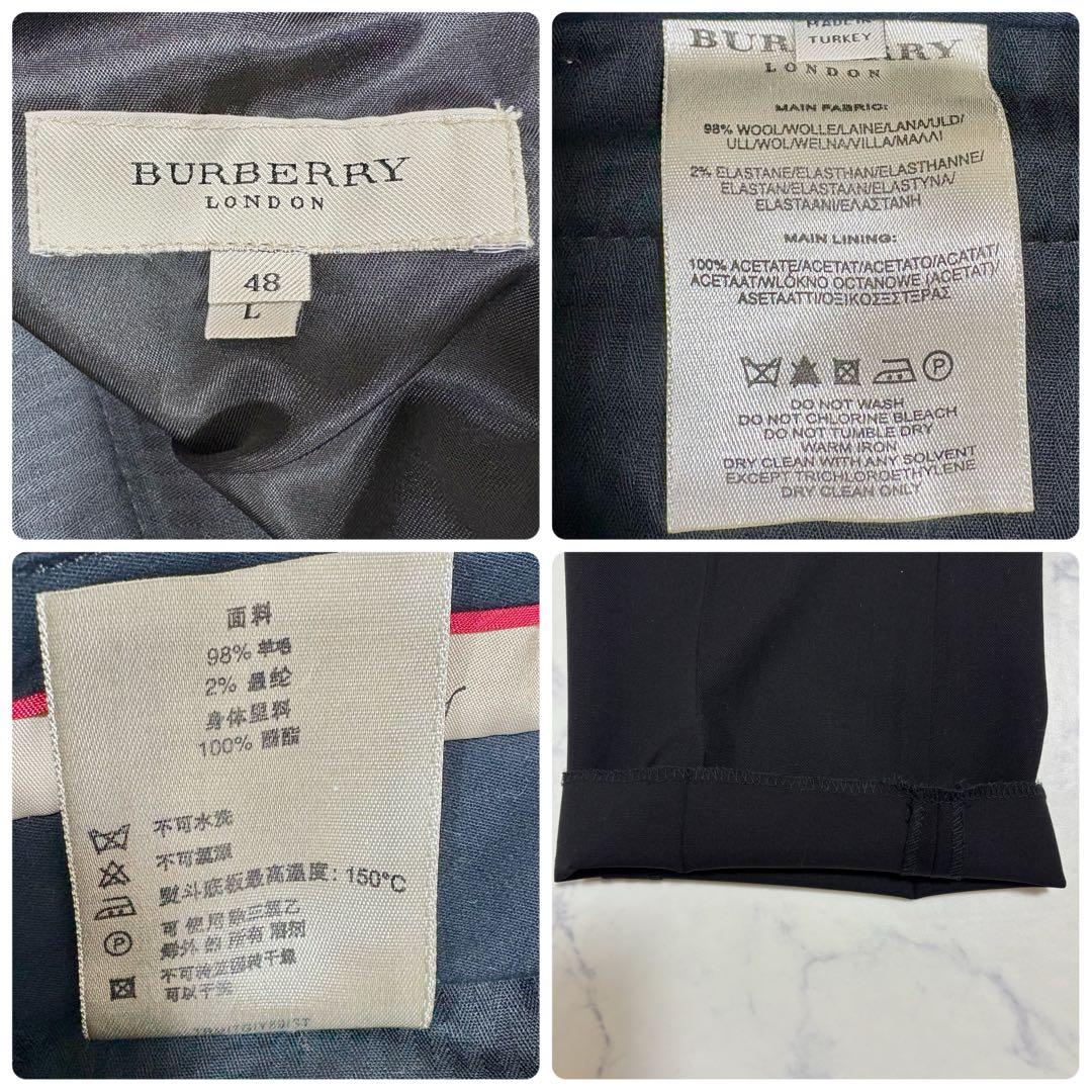 未使用極美品 バーバリーロンドン 正規品 セットアップ スーツ 48 L 黒