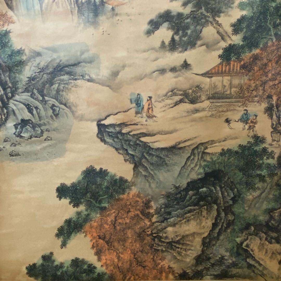 珍藏 大名家 張大千 山水絵 觀山賞景 掛け軸 中華民国・故宮博物院館藏