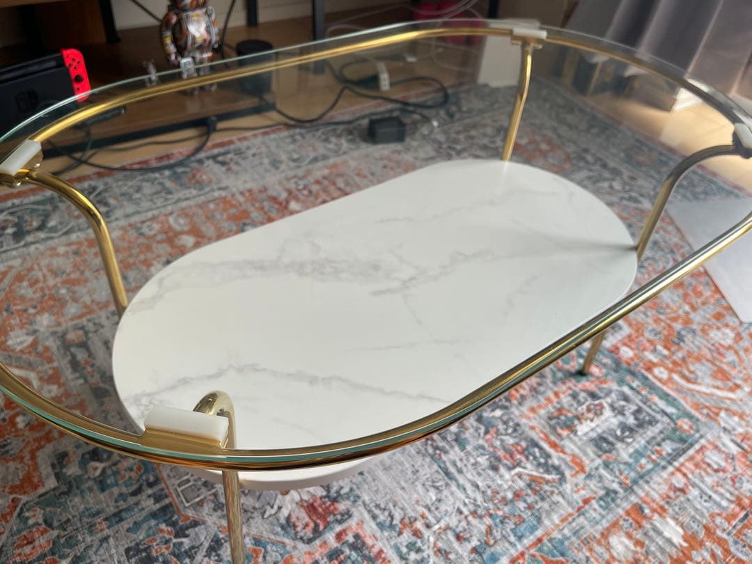 Francfranc レガートコーヒーテーブルS ゴールド×マーブル レガート コーヒーテーブル S ゴールド×マーブル （W750