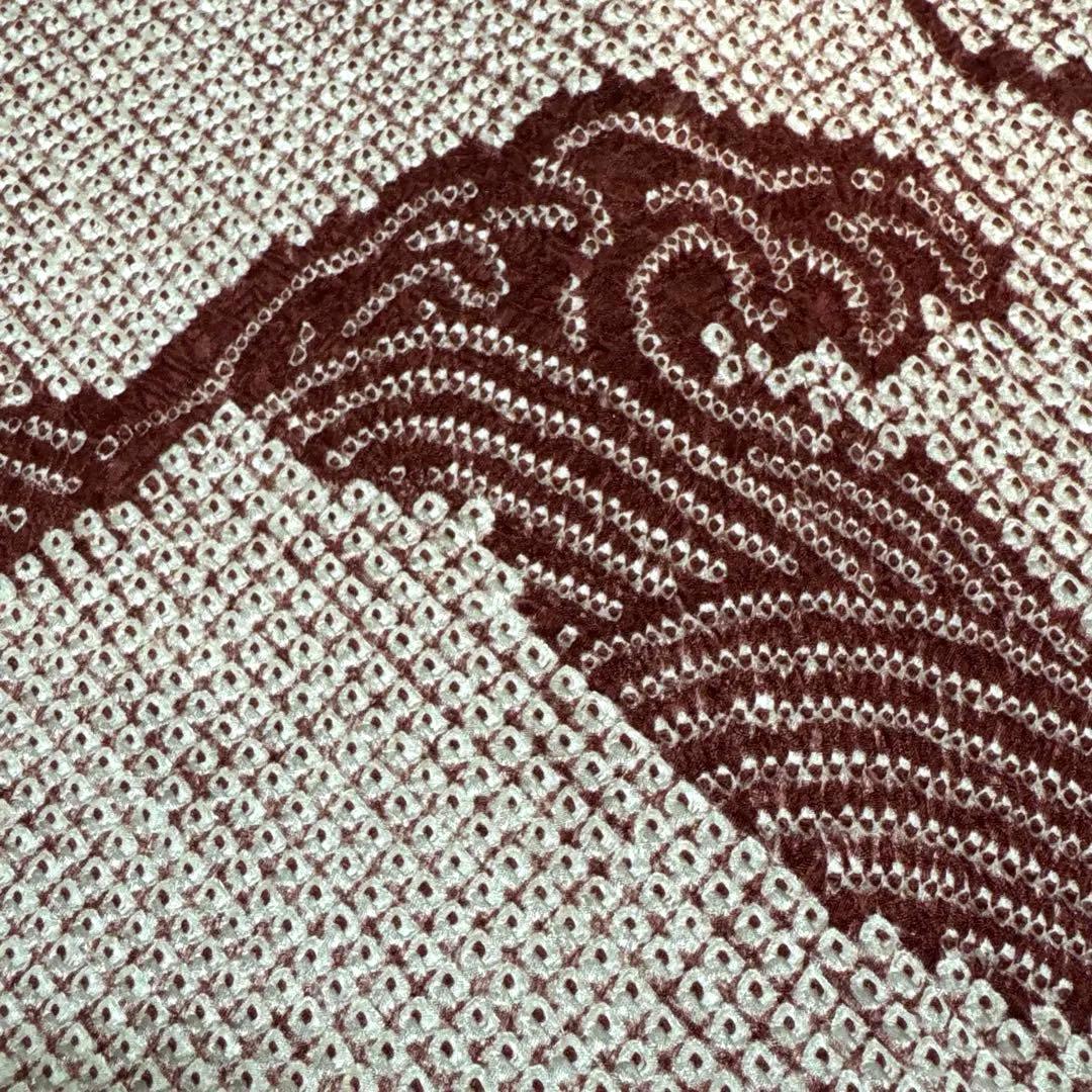 本疋田 訪問着 総絞り 袷 着物 上品 一つ目絞り 吉祥 匹田鹿の子 波