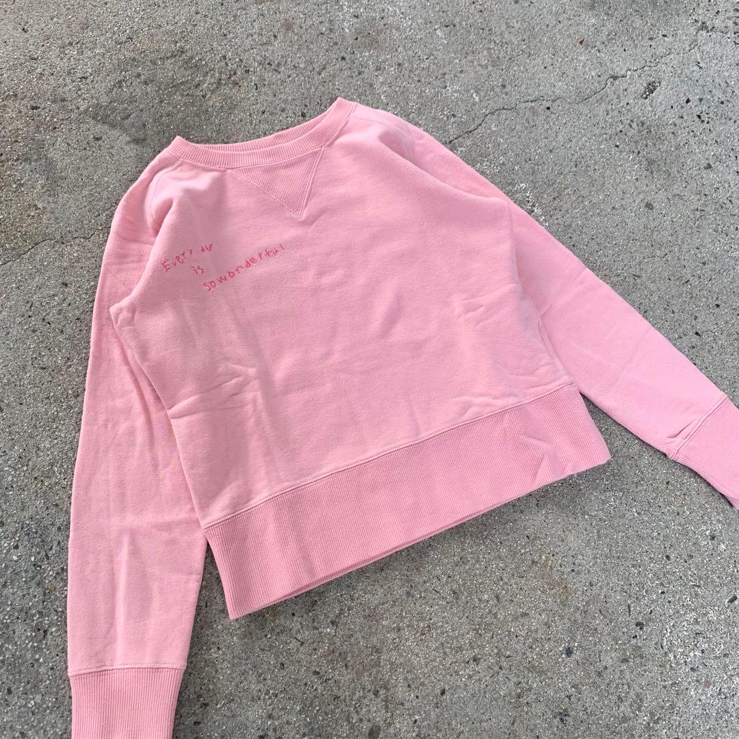 RHC RonHerman ロンハーマン クルースウェット ピンク 刺繍モデル