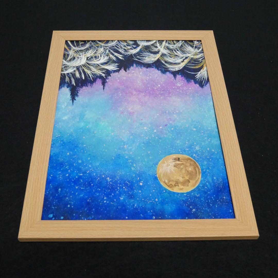 油絵 油彩 油彩画 絵画【星空の満月】 - メルカリ