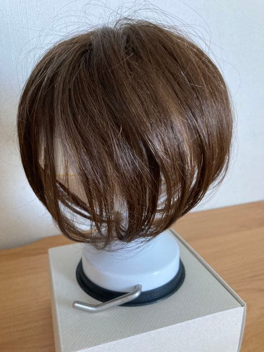 ももウィッグ　トップピース 人毛 トップピース ストレート ヘアピース トップカバー 手植え 20cm