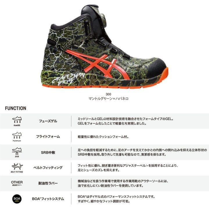 22.5cm【限定】asics CP304 BOA MAGMA 安全靴