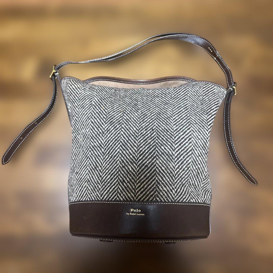 POLO RALPH LAUREN ヘリンボーン ミディアム バケット バッグ - メルカリ