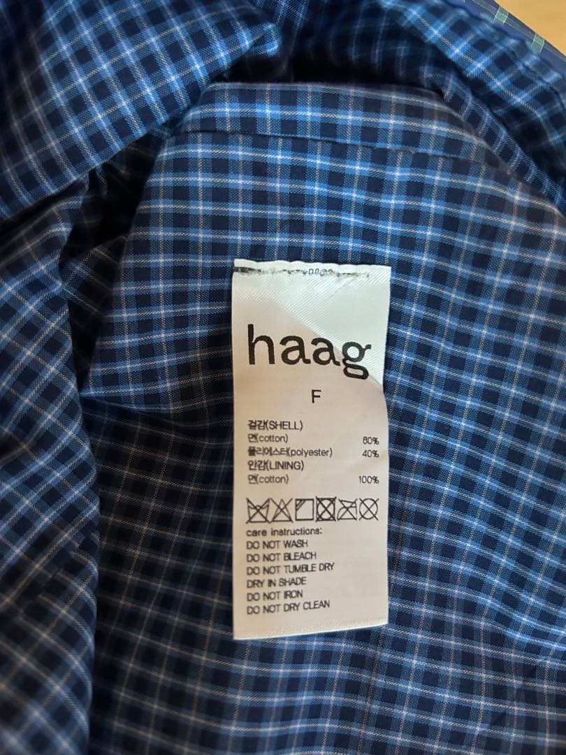 haag トートバッグ チェック柄 エコバッグ 青 - メルカリ