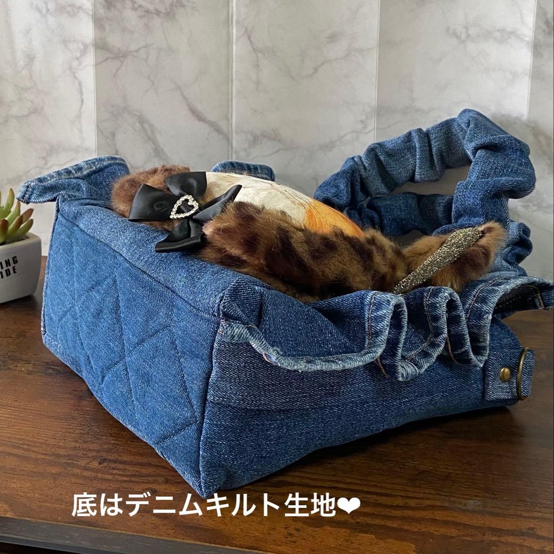 コヤンイサムチョン♡デニムリメイク【フリルバッグ】ハンドメイド