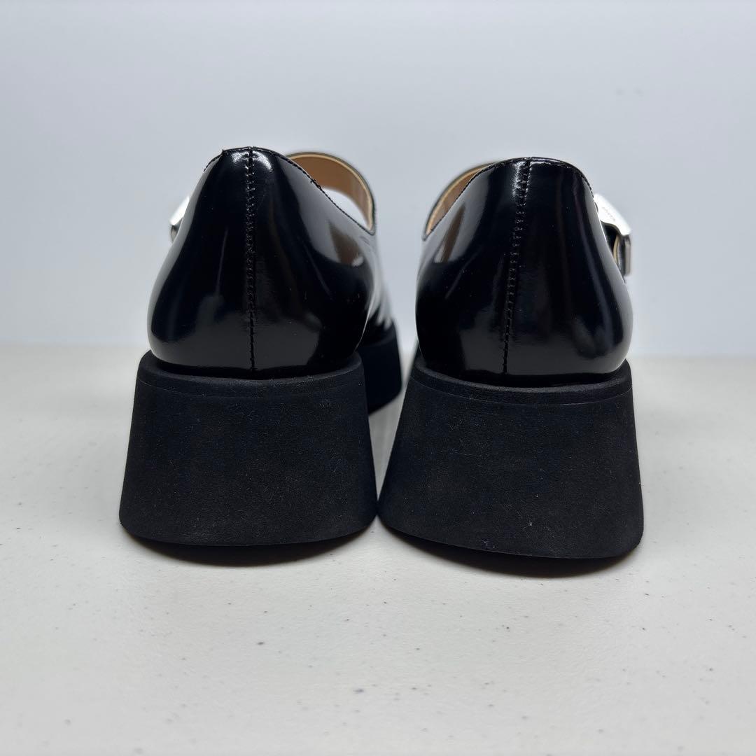 極美品□COACH コーチ【23.0】メリージェーン 厚底 本革 レザー 黒