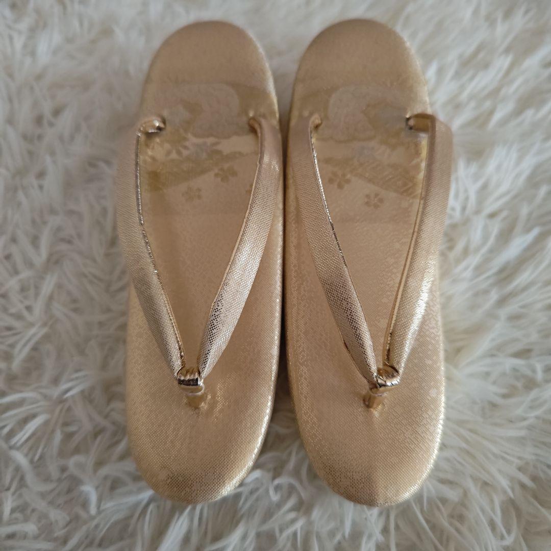 【NORI様】《未使用》佐賀錦　草履バッグセット　ゴールド