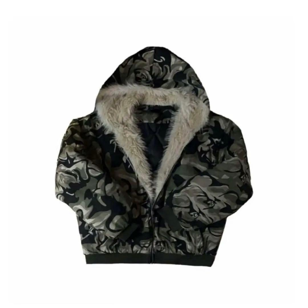 迷彩柄ファー ダウン オーバーサイズジャケット 一生友子 みなみ 着用