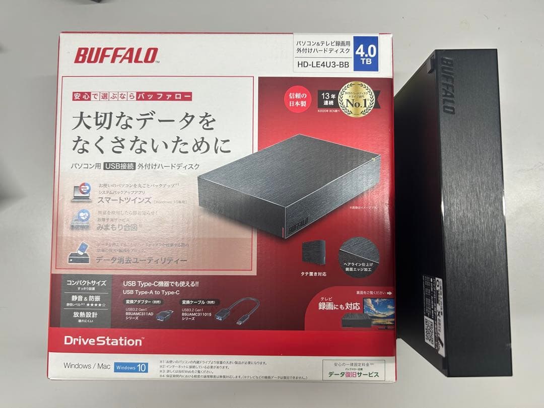 極美品】BUFFALO 外付けHDD 4TB HD-LE4U3-BB - メルカリ