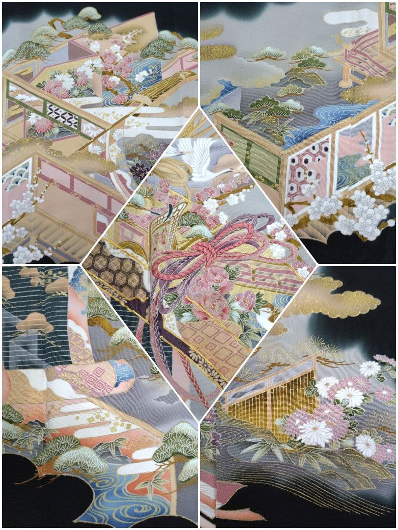 714 半額セール 正絹 友禅 作家もの 黒留袖 5点フルセット - メルカリ