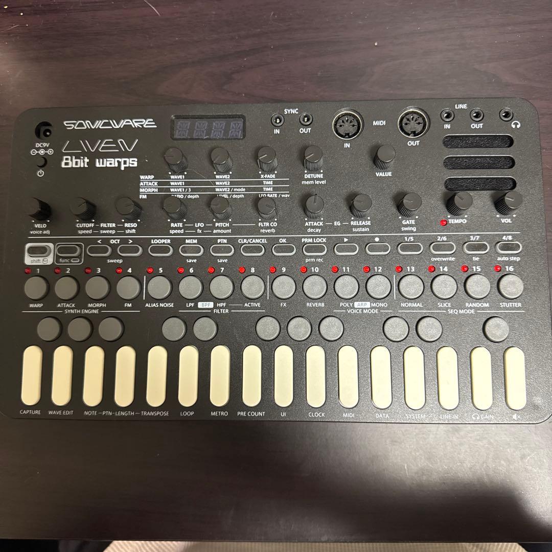 Sonicware 8bit warps シンセサイザー 本体 LIVEN-8bit-warps-All-Black-