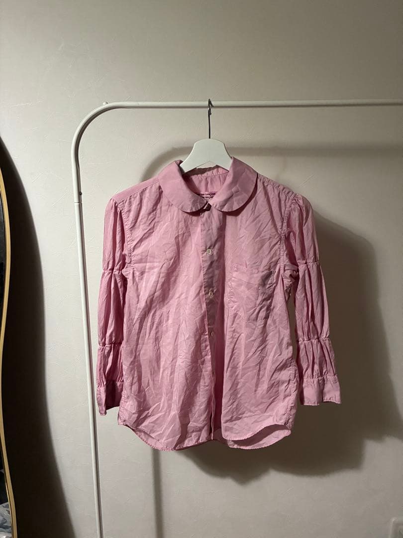 COMME des GARCONS コムコム ポリエステル袖フリルシャツ COMME des GARCONS コムコム コムデギャルソンCOMME フリルフロント