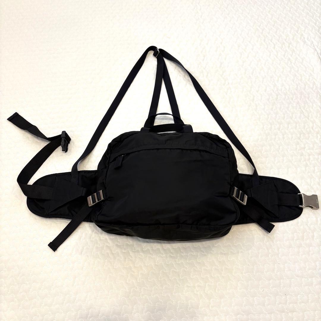 ☆希少☆PRADA V156 3WAY ウエストバッグ リュック ナイロン 黒