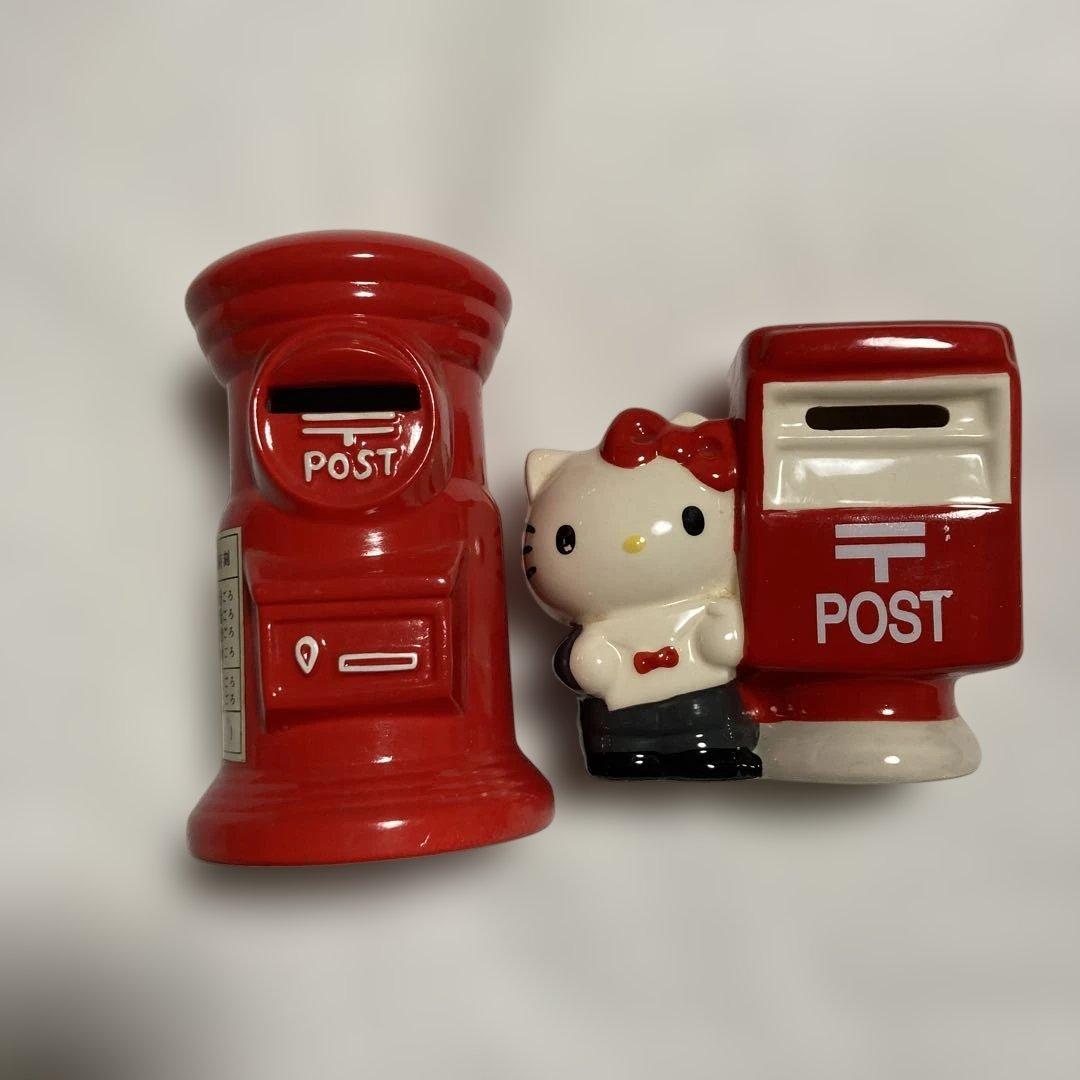 ハローキティ郵便ポスト型貯金箱と赤ポスト 2個セット キティちゃん
