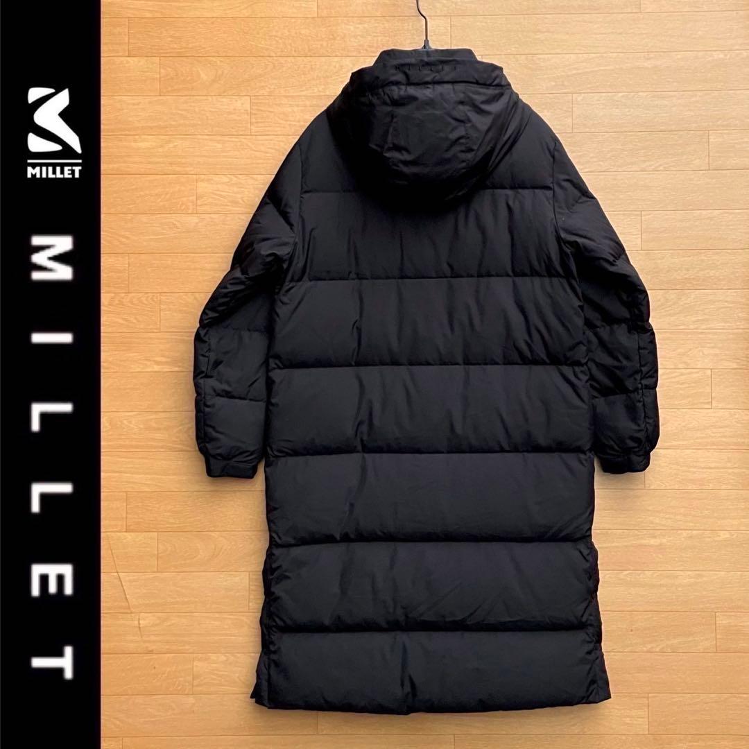 美品 L ミレー ダウンコート ロングダウンジャケット 黒 ダウン ベンチ