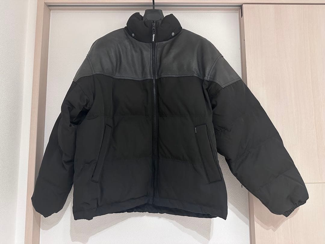 Supreme Leather Yoke Puffer S 新品 101200円 - メルカリ
