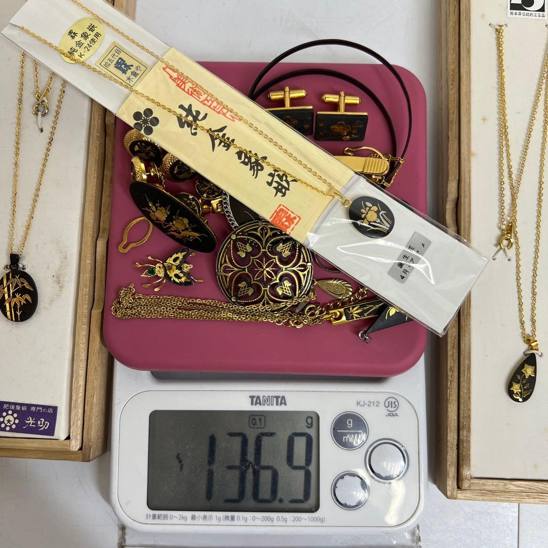 肥後 純金象嵌 アクセサリー 共箱 色々 東キ8-0127② - メルカリ
