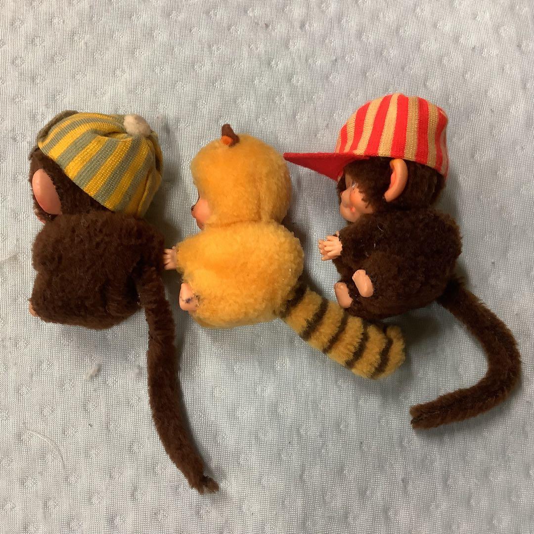 昭和レトロ、当時物】70年代 セキグチ モンチッチ クリップ人形 3体