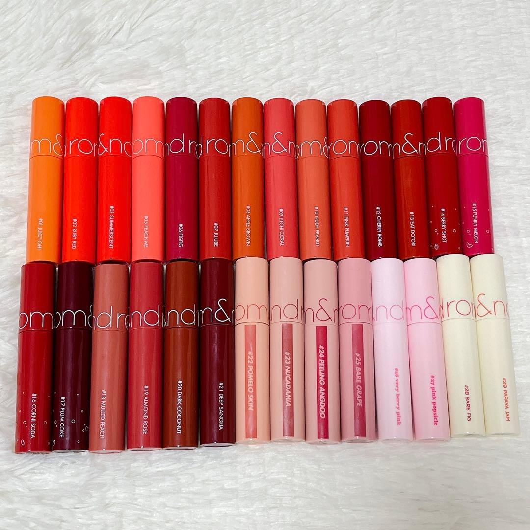 【美品】rom&nd リップ 28本セット リップの天才〈rom&nd〉が提案する、最強レイヤリングセットが登場