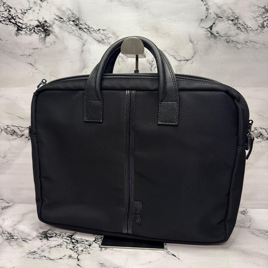 美品)大人気、ポールスミス、ビジネスバッグ、丈夫なキャンパス地