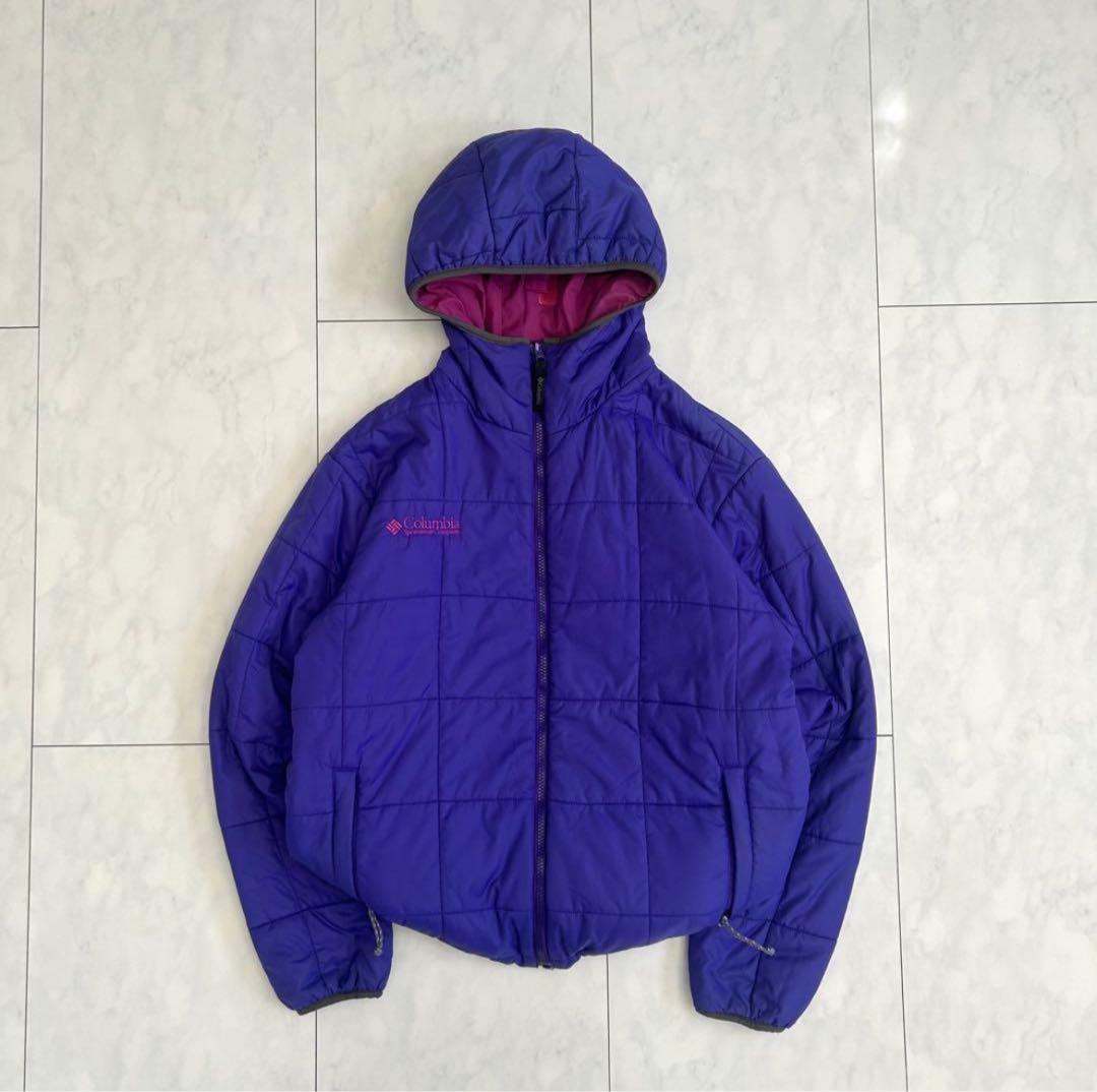 Columbia hooded puffer jacket リバーシブル 短丈 - メルカリ