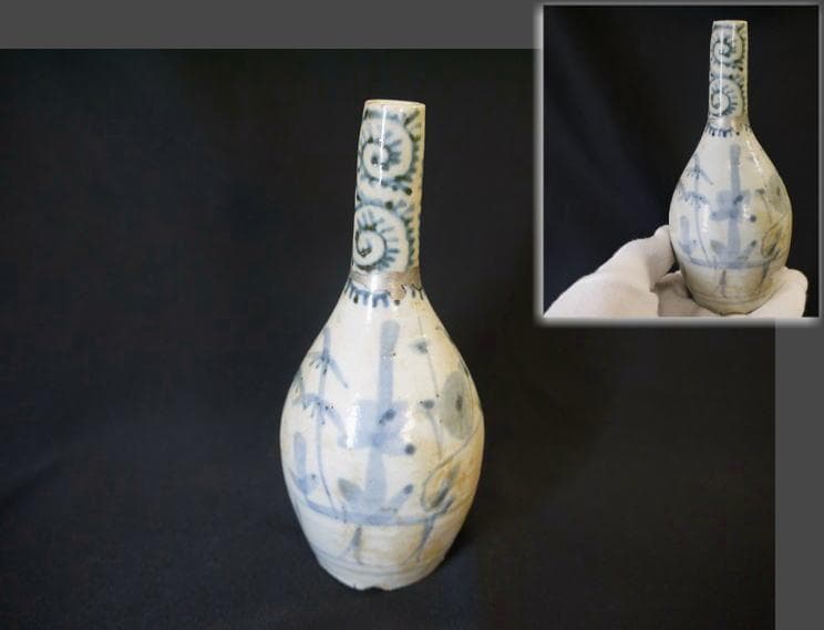 古伊万里 御神酒徳利 梅文と蛸唐草 本錫補修 H15cm - メルカリ