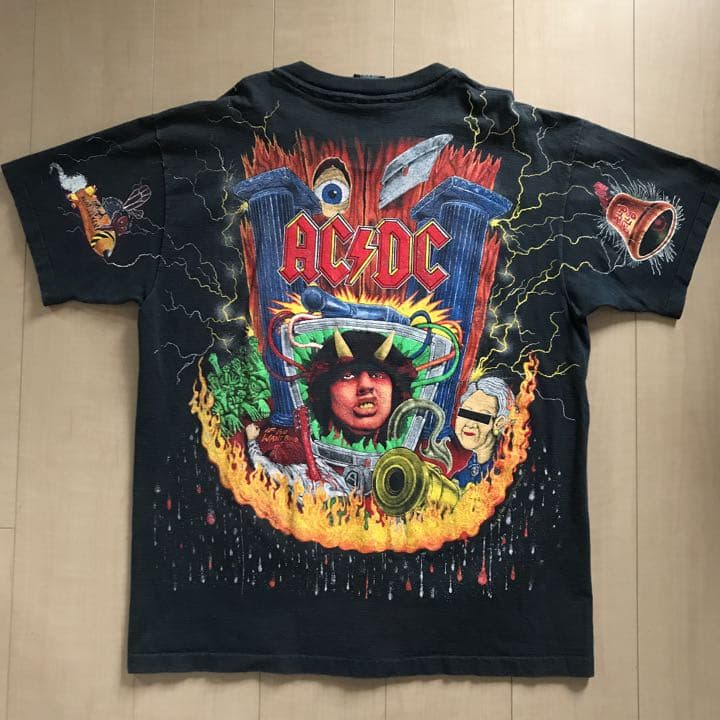 超絶レア AC/DC 1992年製 ヴィンテージ Tシャツ 90s 総柄 マルチ