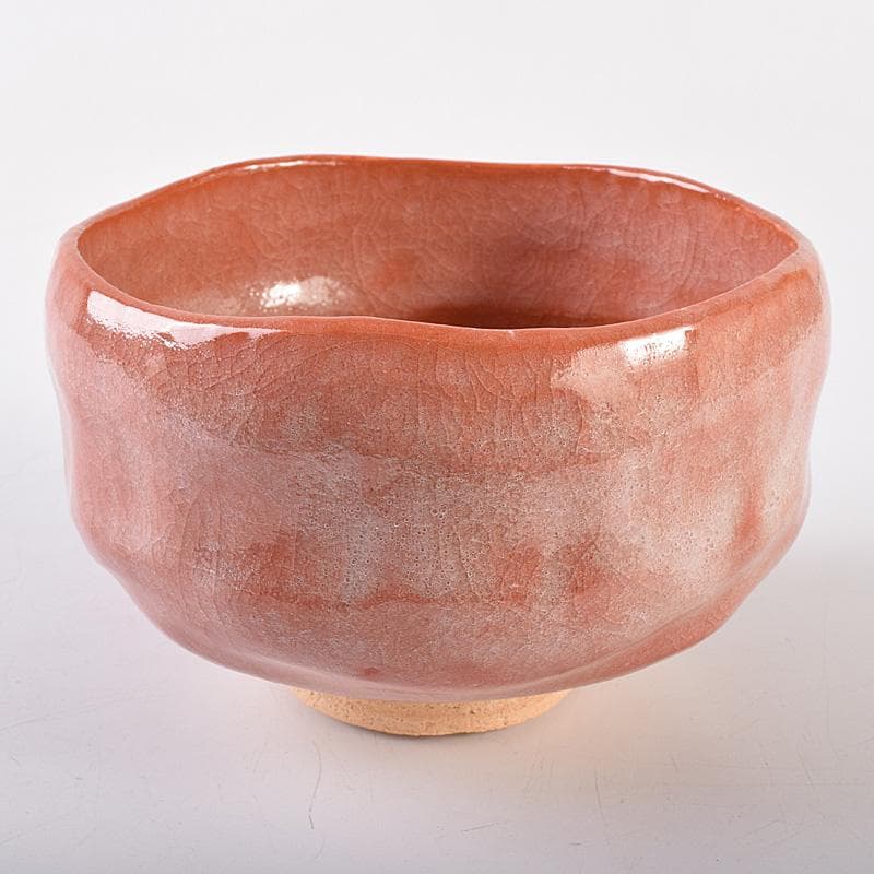 十四代 楽吉左衛門 覚入作 赤楽茶碗 銘「露霜」 即中斎極め箱 M R8068