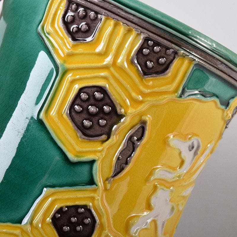 茶道具 谷口登志雄 菁嵐作 青交趾 鶴亀 蓋置 共布共箱 V 7866 - メルカリ