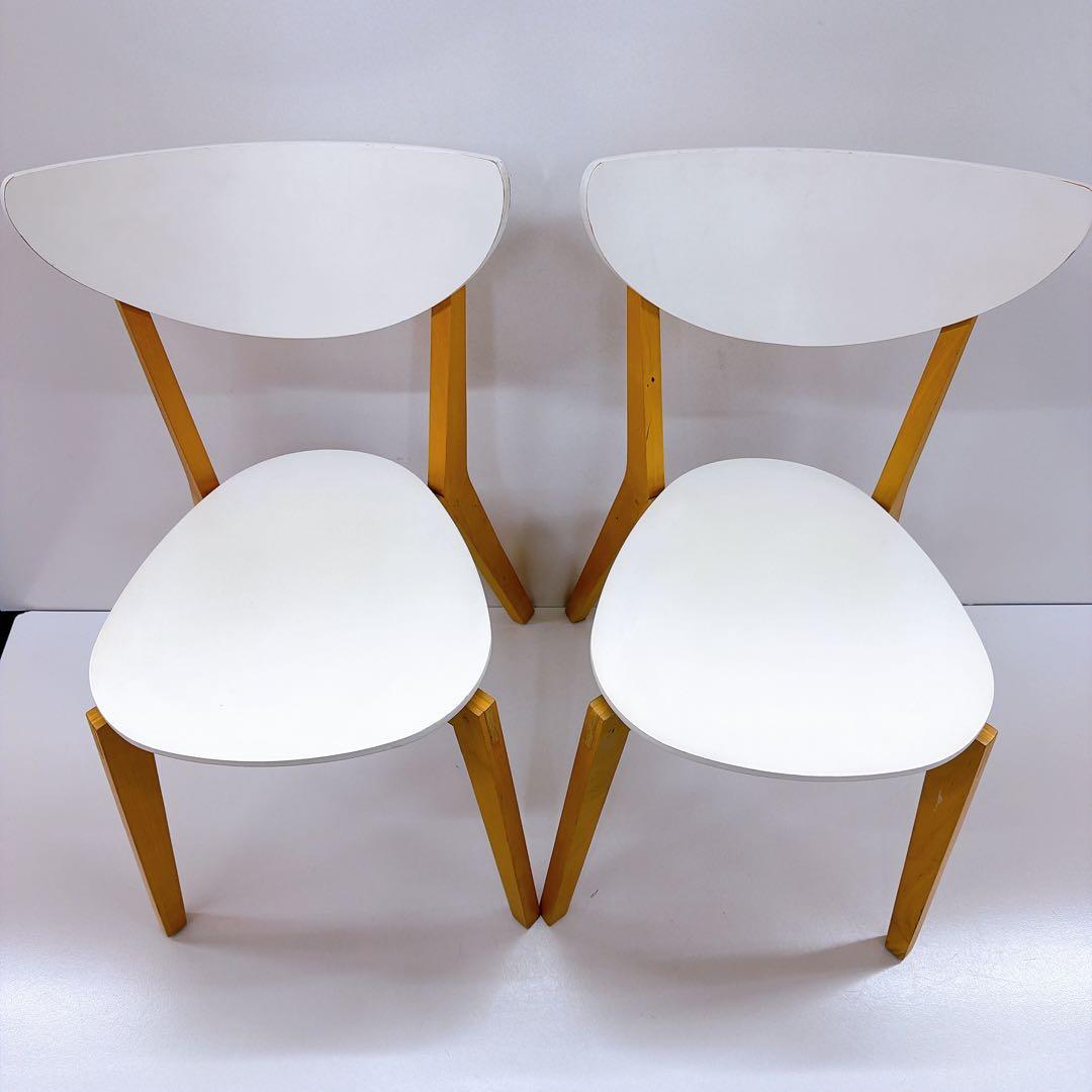 IKEA ノールドミーラ チェア 2脚セット ホワイト/バーチ
