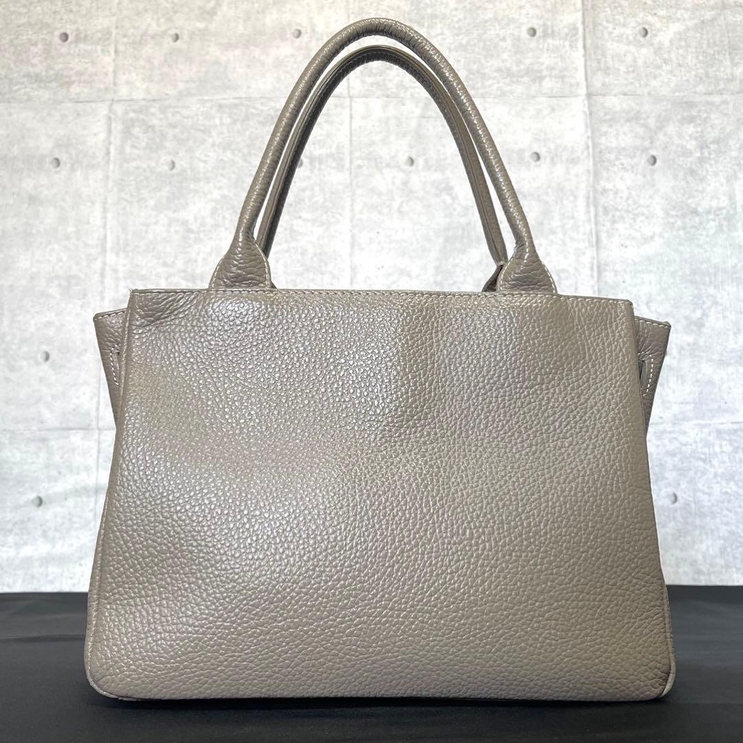 専用品傳濱野 ミーティア ベル グレージュ レザー 2WAY ハンドバッグ